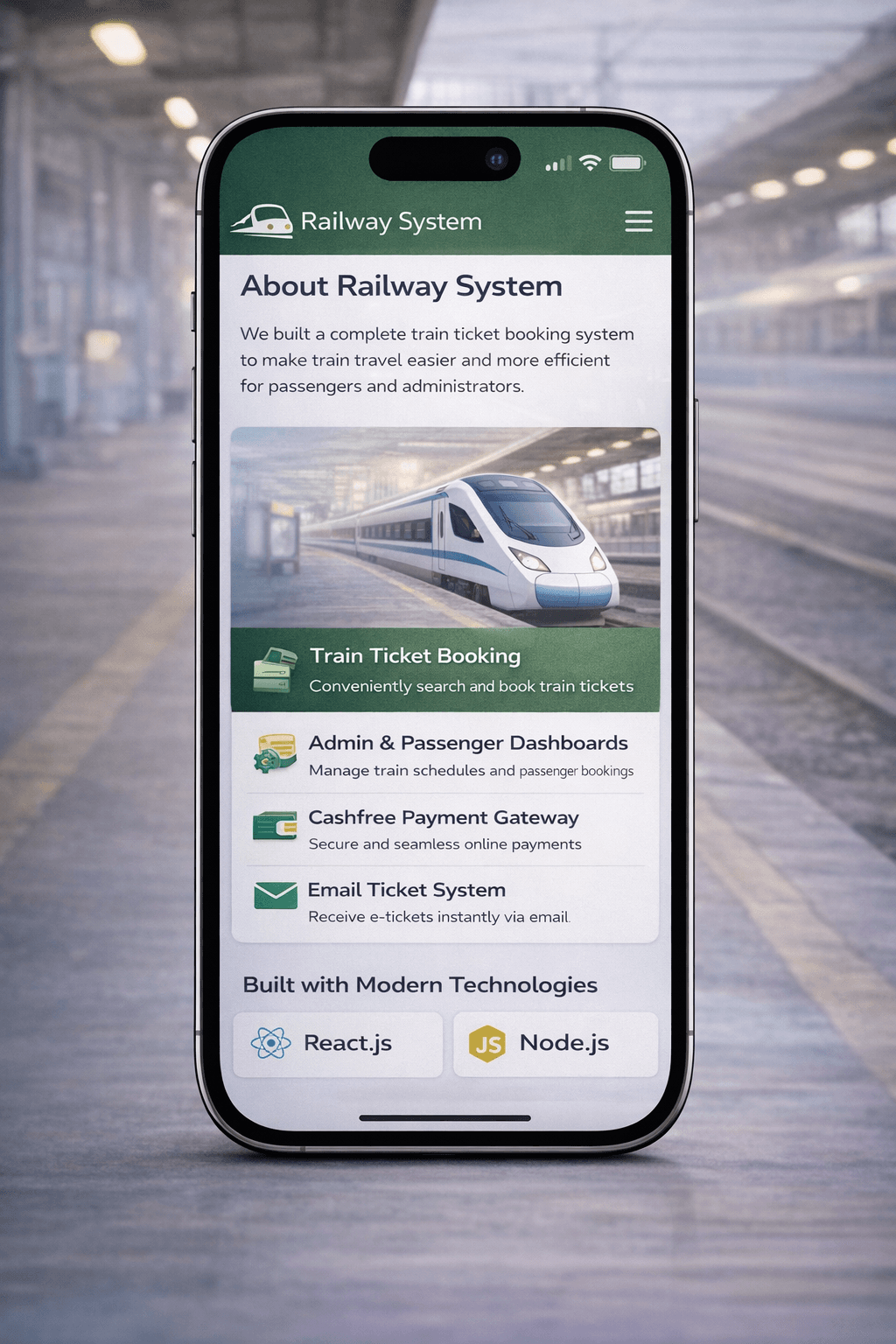 Railway System about mobile